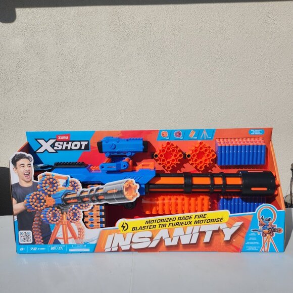 NEW XSHOT Insanity Motorized Rage Fire Toy Dart Blaster by ZURU Nerf Inspired To - Picture 3 of 16